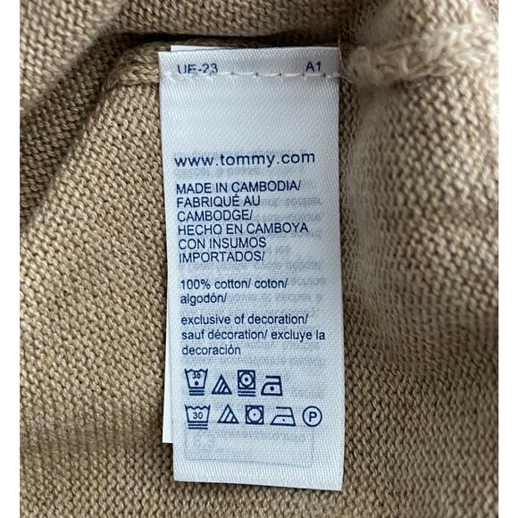 Tommy Hilfiger Men's XS Signature Crew Neck Sweater Embroidered Logo Beige NEW - Picture 11 of 12